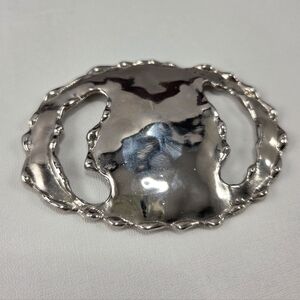 Vintage 1970s Brutalist "Molten" Silver-Tone Sash Slide - Robert Larin Style